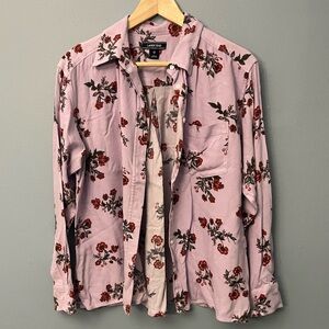 Lands’ End Floral Flannel Shirt